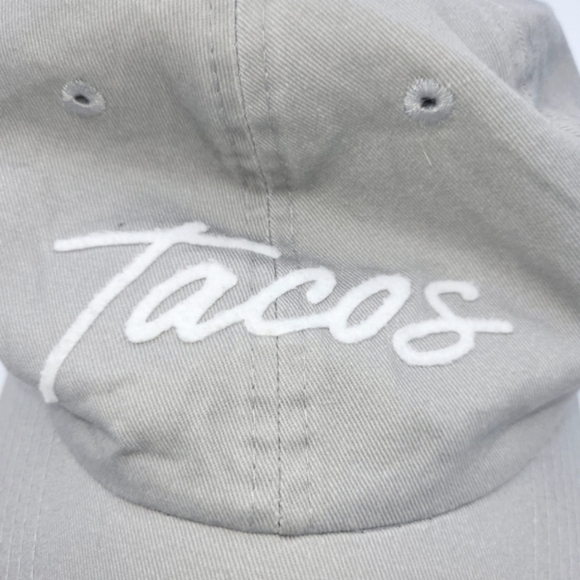 Frankie Jean Tacos Cursive Baseball Cap In Grey - Picture 9 of 10